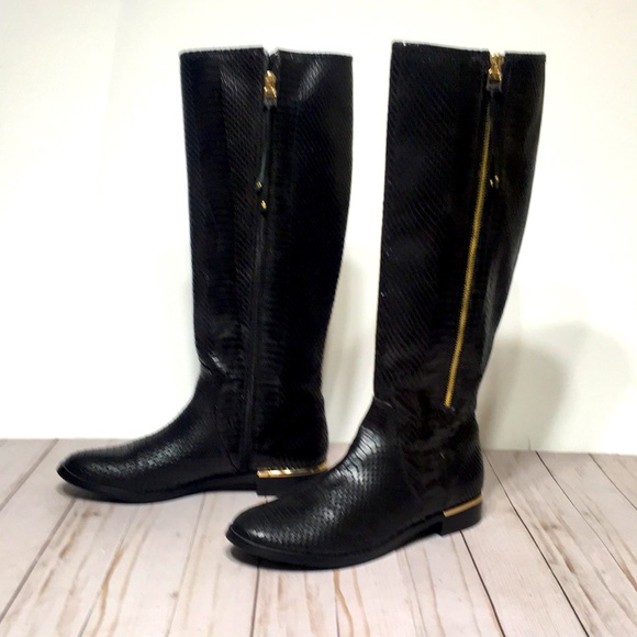 Tall black boot reptile print EXE size EU40 made in PRC - Picture 1 of 16